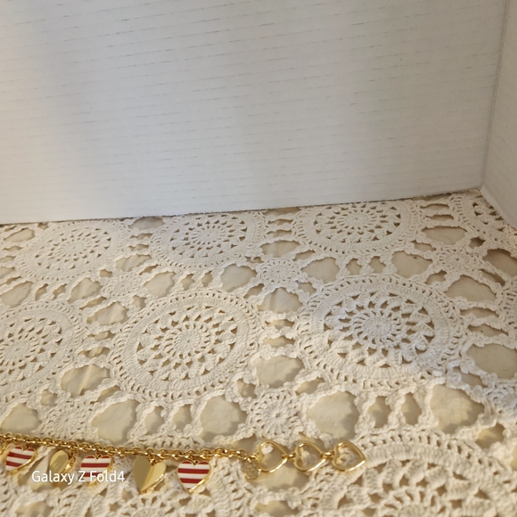 Talbots Gold and Red Heart Charm Bracelet - Picture 6 of 6